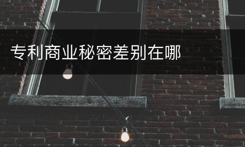 专利商业秘密差别在哪
