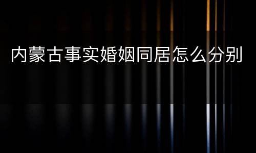 内蒙古事实婚姻同居怎么分别