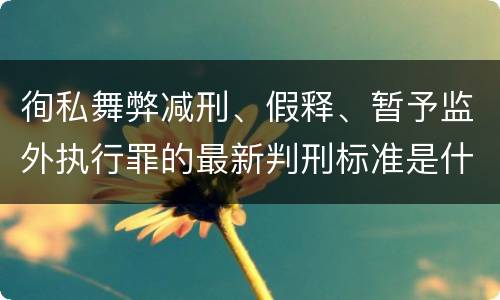 徇私舞弊减刑、假释、暂予监外执行罪的最新判刑标准是什么