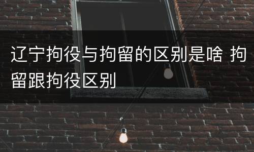 辽宁拘役与拘留的区别是啥 拘留跟拘役区别