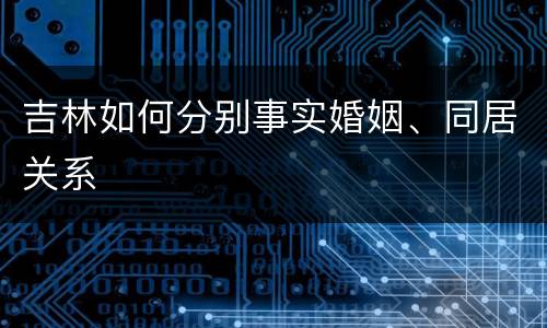 吉林如何分别事实婚姻、同居关系