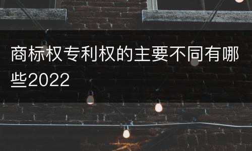 商标权专利权的主要不同有哪些2022