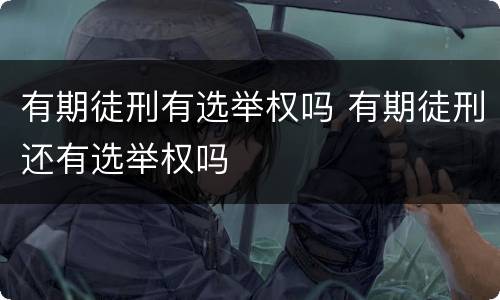 有期徒刑有选举权吗 有期徒刑还有选举权吗