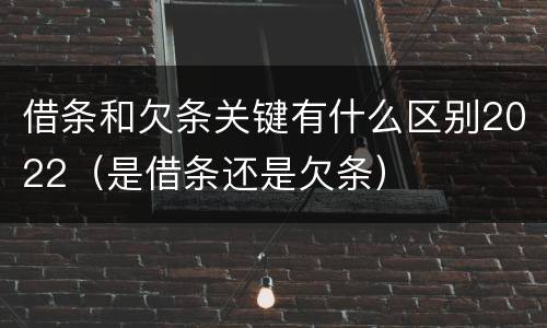 借条和欠条关键有什么区别2022（是借条还是欠条）