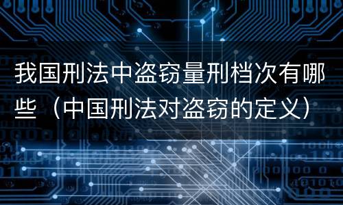 我国刑法中盗窃量刑档次有哪些（中国刑法对盗窃的定义）