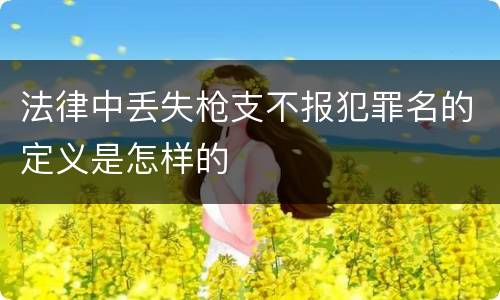 法律中丢失枪支不报犯罪名的定义是怎样的