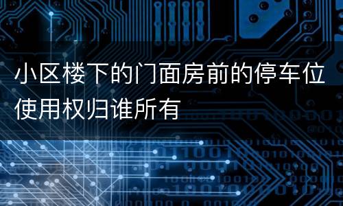 小区楼下的门面房前的停车位使用权归谁所有