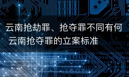 云南抢劫罪、抢夺罪不同有何 云南抢夺罪的立案标准