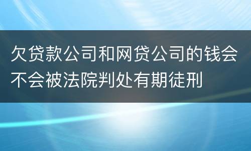 欠贷款公司和网贷公司的钱会不会被法院判处有期徒刑