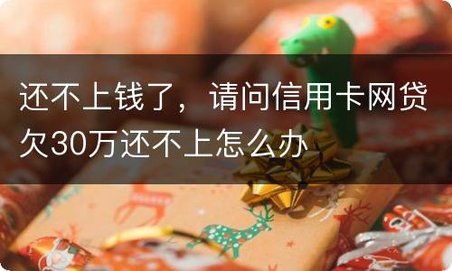 还不上钱了，请问信用卡网贷欠30万还不上怎么办