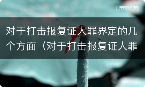 对于打击报复证人罪界定的几个方面（对于打击报复证人罪界定的几个方面）