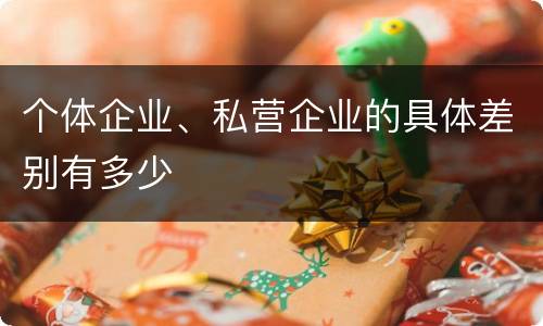 个体企业、私营企业的具体差别有多少