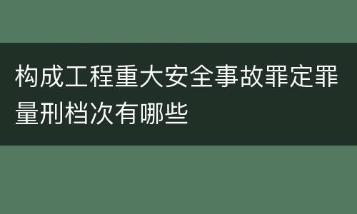 构成工程重大安全事故罪定罪量刑档次有哪些