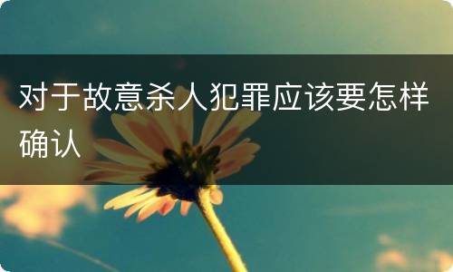 对于故意杀人犯罪应该要怎样确认
