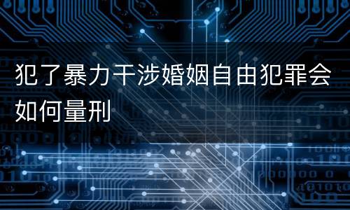 犯了暴力干涉婚姻自由犯罪会如何量刑
