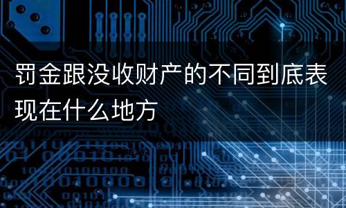 罚金跟没收财产的不同到底表现在什么地方