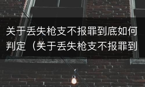 关于丢失枪支不报罪到底如何判定（关于丢失枪支不报罪到底如何判定的）