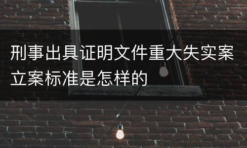 刑事出具证明文件重大失实案立案标准是怎样的