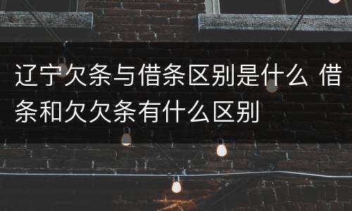辽宁欠条与借条区别是什么 借条和欠欠条有什么区别