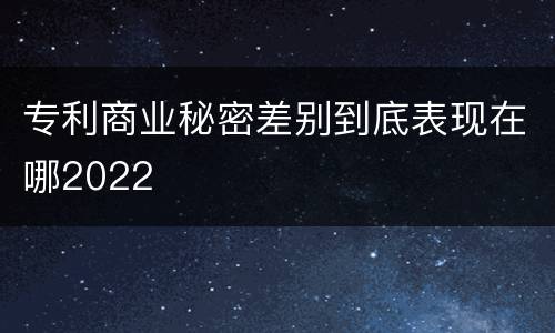 专利商业秘密差别到底表现在哪2022