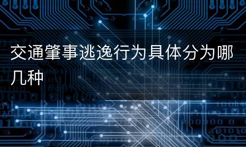 交通肇事逃逸行为具体分为哪几种