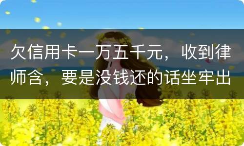 欠信用卡一万五千元，收到律师含，要是没钱还的话坐牢出来还需要继续还钱吗