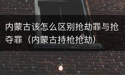 内蒙古该怎么区别抢劫罪与抢夺罪（内蒙古持枪抢劫）