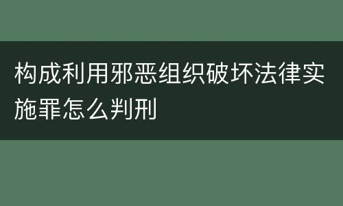 构成利用邪恶组织破坏法律实施罪怎么判刑