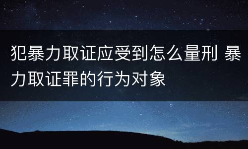 犯暴力取证应受到怎么量刑 暴力取证罪的行为对象