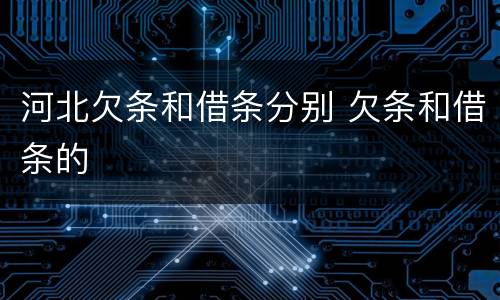 河北欠条和借条分别 欠条和借条的