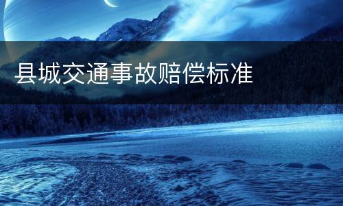 县城交通事故赔偿标准