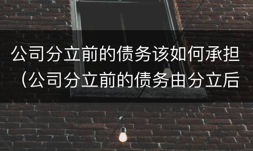 公司分立前的债务该如何承担（公司分立前的债务由分立后的公司承担什么责任）