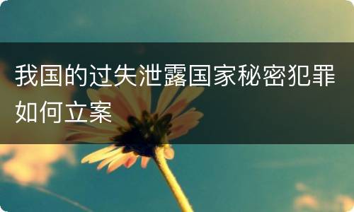我国的过失泄露国家秘密犯罪如何立案