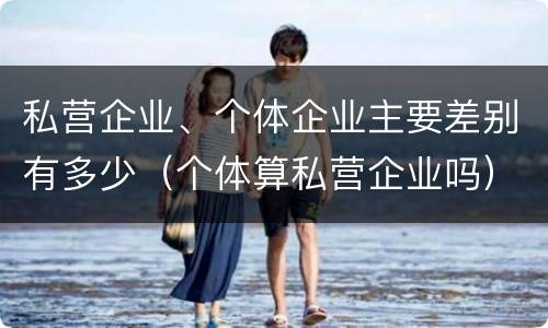 私营企业、个体企业主要差别有多少（个体算私营企业吗）