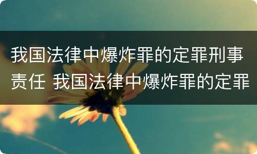 我国法律中爆炸罪的定罪刑事责任 我国法律中爆炸罪的定罪刑事责任主体