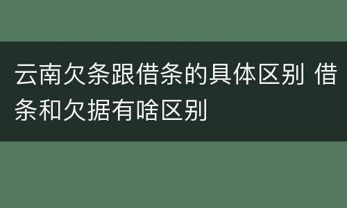 云南欠条跟借条的具体区别 借条和欠据有啥区别