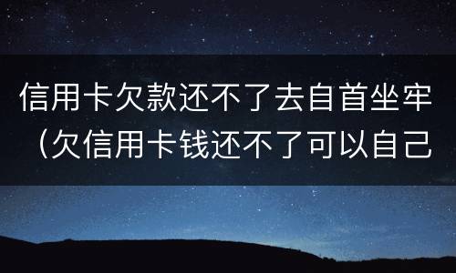 信用卡欠款还不了去自首坐牢（欠信用卡钱还不了可以自己自首吗）