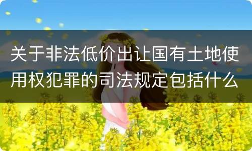 关于非法低价出让国有土地使用权犯罪的司法规定包括什么
