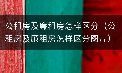 公租房及廉租房怎样区分（公租房及廉租房怎样区分图片）