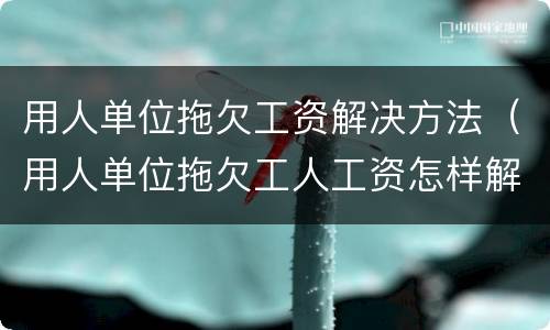 用人单位拖欠工资解决方法（用人单位拖欠工人工资怎样解决）