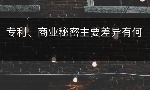 专利、商业秘密主要差异有何