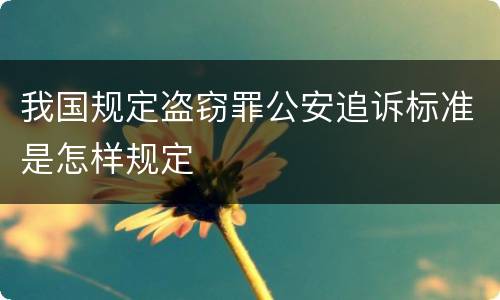 我国规定盗窃罪公安追诉标准是怎样规定