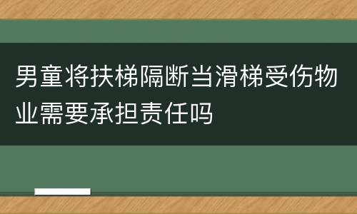 男童将扶梯隔断当滑梯受伤物业需要承担责任吗