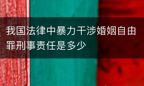 我国法律中暴力干涉婚姻自由罪刑事责任是多少