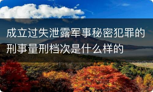 成立过失泄露军事秘密犯罪的刑事量刑档次是什么样的