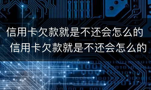 信用卡欠款就是不还会怎么的 信用卡欠款就是不还会怎么的办