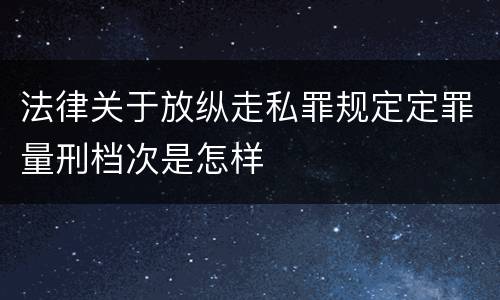 法律关于放纵走私罪规定定罪量刑档次是怎样