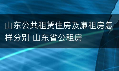 山东公共租赁住房及廉租房怎样分别 山东省公租房