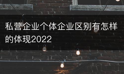 私营企业个体企业区别有怎样的体现2022