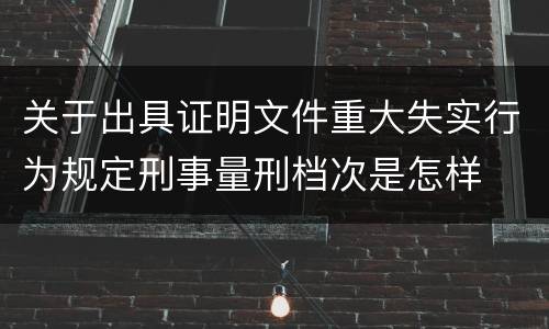 关于出具证明文件重大失实行为规定刑事量刑档次是怎样